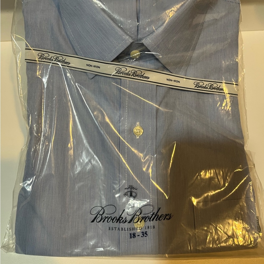 Brooks Brothers 18 - 35 Unopened Navy Dress shirt
